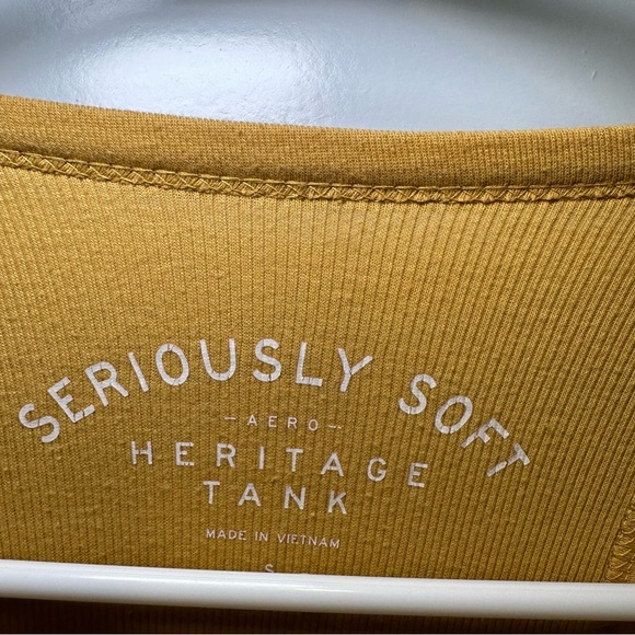 Aeropostale Mustard Yellow Seriously Soft Heritage Tank S - Picture 2 of 7